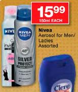 Nivea Aerosol For Men/Ladies-150ml Each