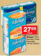 Always Ultra Sanitary Pads Assorted 14/16/18/20's-Per Pack