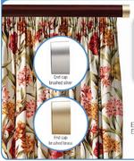 Curtain Track Clip-On-Wood End Cap Brushed Silver