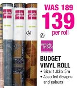 Simple Choice Budget Vinyl Roll-1.83 x 5m Per Roll