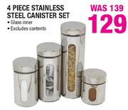 4 Piece Stainless Steel Canister Set