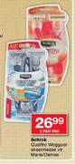 Schick Quattro Weggooiskeermesse Vir Mans/Dames-3 Per Pack
