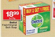 Dettol Fresh/Original Bath Soap-3 x 175g