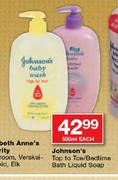 Johnson's Top to Toe/Bedtime Bath Liquid Soap-500ml Each