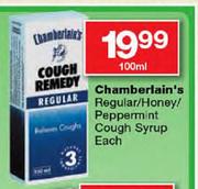 Chamberlain's Regular/Honey/Peppermint Cough Syrup-100ml Each
