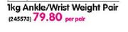 Trojan 1Kg Ankle/Wrist Weight Pair-(245573) Per Pair