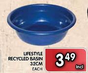 Lifestyle Recycled Basin-32cm Each