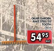 Okapi Garden Rake Steel 20 Tooth-Each