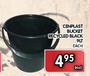 Cenplast Bucket Recycled Black-9L Each