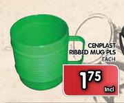 Cenplast Ribbed Mug Pls-Each