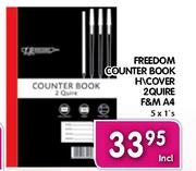 Freedom Counter Book H/Cover 2Quire F&M A4-Each