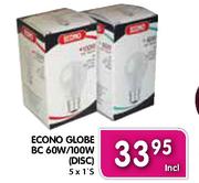 Econo Globe BC 60W/100W (Disc)-Each 