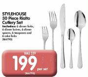 Stylehouse 30 Piece Rialto Cutlery Set-Per Set