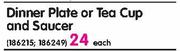 Primaries Dinner Plate Or Tea Cup And Saucer-Each