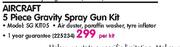 Aircraft 5 Piece Gravity Spray Gun Kit (SG KIT05)-Per Kit