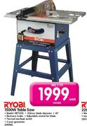Ryobl 1500W Table Saw (HBT255l)-Each