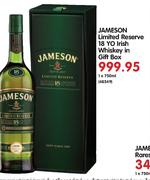 Jameson Limited Reserve 18 Yo Irish Whiskey In Gift Box-1X750ml