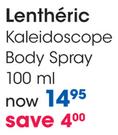 Lentheric Kaleidoscope Body Spray-100ml Each