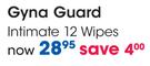 Gyna Guard Intimate Wipes-12's