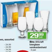 Bira Artcraft Bierglase Verskeidenheid-3 Pak