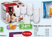 Tulip Red/White Wine Glasses, Assorted-4 Pack