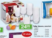 Tulip Whisky Glasses, Assorted-4 Pack