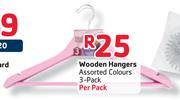 Wooden Hangers Assorted Colours-3-Pack