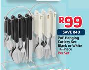 PnP Hanging Cutlery Set Black Or White-16-Piece
