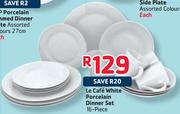 Le Cafe White Porcelain Dinner Set-16 Piece
