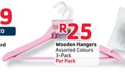 Wooden Hangers Assorted Colours -3 Pack