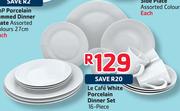 Le Cafe White Porcelain Dinner Set-16 Piece