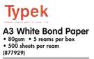 Typek A3 White Bond Paper 5 Reams Per Box