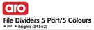 Aro File Dividers 5 Part/5 Colours