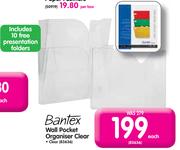 Bantex Wall Pocket Organiser Clear-Each