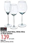 Royal Leerdam Sculpture Red Wine, White Wine Or Flute Glasses-Per 6 Pack