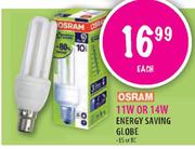 Osram Energy Saving Globe-11W or 14W each