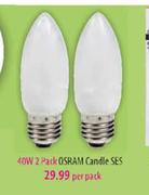 Osram 2 Pack Candle SES 40W-per pack
