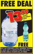 Aquartz Still Mineral Water-5L + Free Nestle Pure Life Still Water 500ml