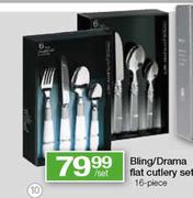 Bling/Drama Flat Cutlery Set-16 Piece