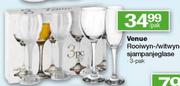 Venue Rooiwyn/Witwyn/Sjampanjeglase-3 Pack