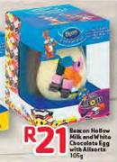 Beacon Hollow Milk & White Chocolate Egg With Allsorts-105g