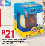 Beacon Hollow Milk & White Chocolate Egg With Original Jelly Tots-90g 
