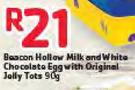 Beacon Hollow Milk And White Chocolate Egg With Original Jellt Tots-90g