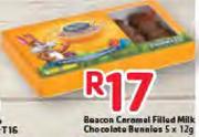 Beacon Caramel Filled Milk Choclate Bunnies-5 x 12g