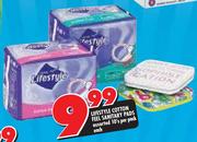 Lifestyle Cotton Feel Sanitary Pads Assorted-10's Per Pack Each