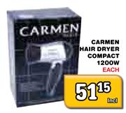 Carmen Hair Dryer Compact 1200W Each