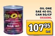 Oil One Sae 40 Oil Can SG/CF-9x500ml