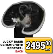 Lucky Basin Ceramic With Pedestal Each