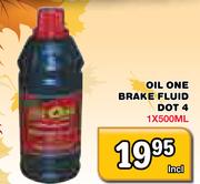 Oil One Brake Fluid Dot 4-500ml