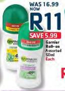 Garnier Roll-On Assorted-50ml Each